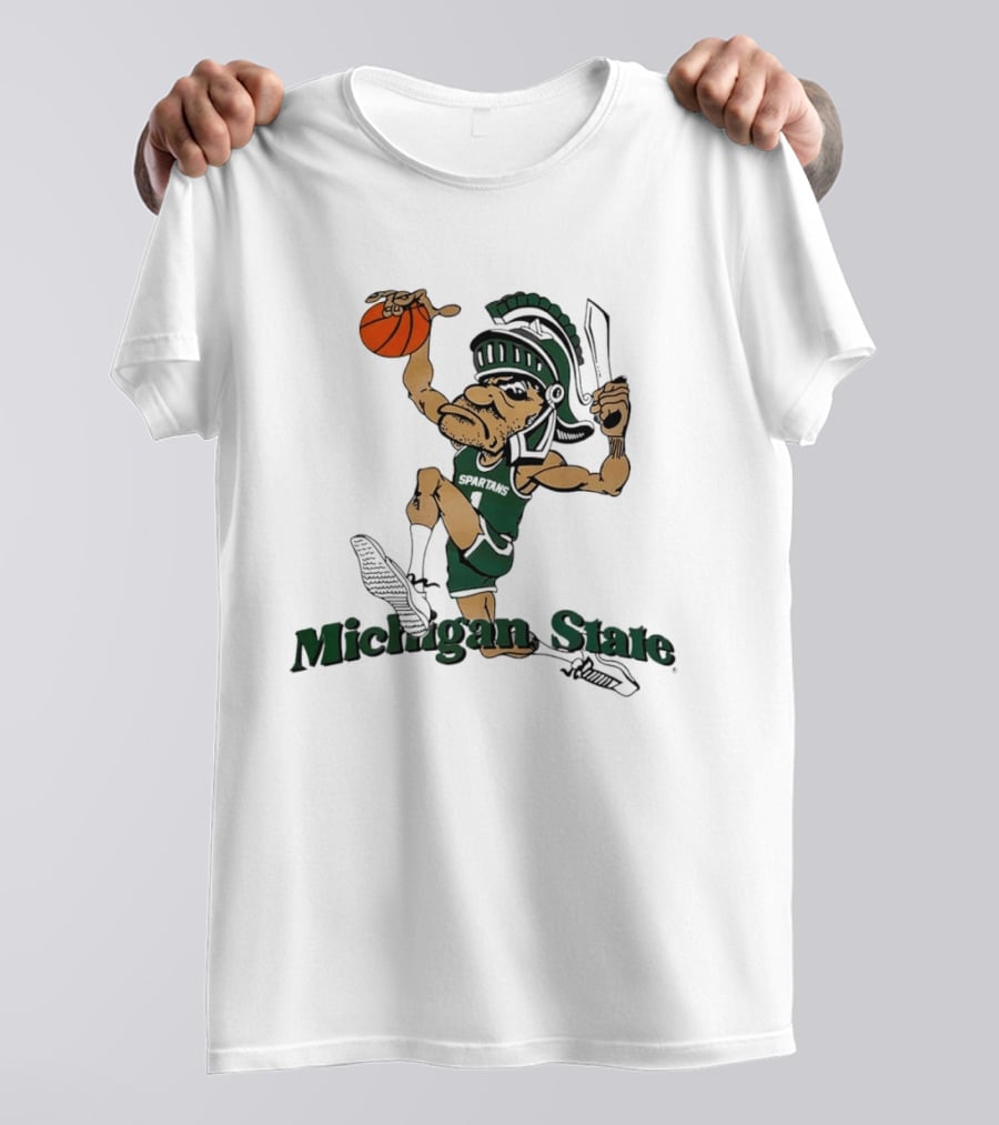 Michigan State Spartans Gruff Sparty Dunking Basketball T-Shirt