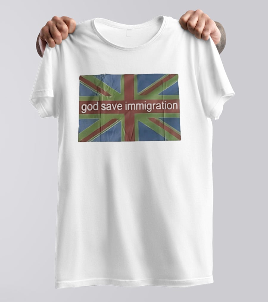 God Save Immigration Union Jack Flag Protest T-Shirt