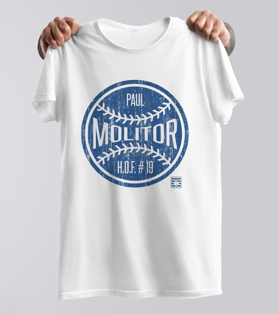 Paul Molitor HOF 19 Toronto Blue Jays Baseball Legend T-Shirt