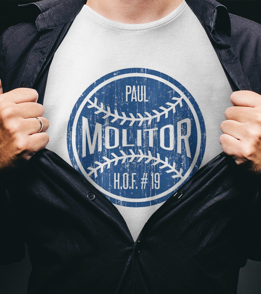 Paul Molitor HOF 19 Toronto Blue Jays Baseball Legend T-Shirt