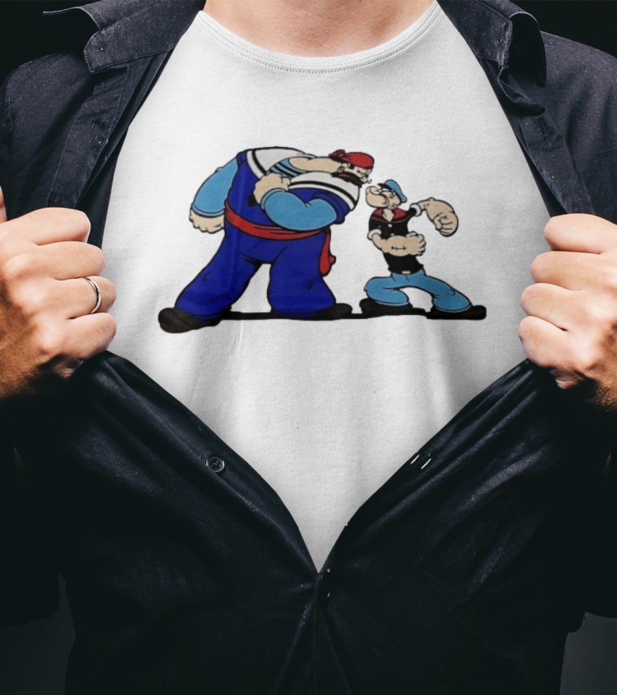 Popeye Vs Sindbad Epic Showdown Classic Cartoon Battle T-Shirt