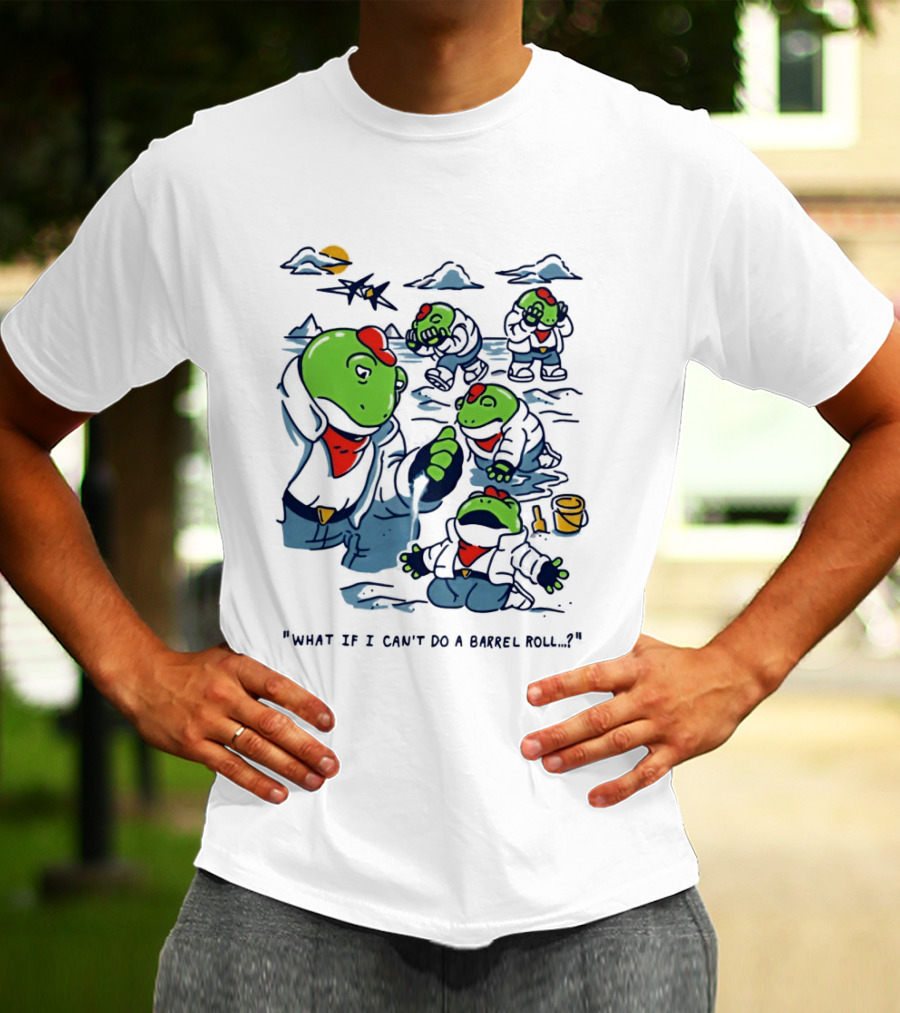 Slippy Toad Star Fox What If I Can't Do A Barrel Roll Scene T-Shirt