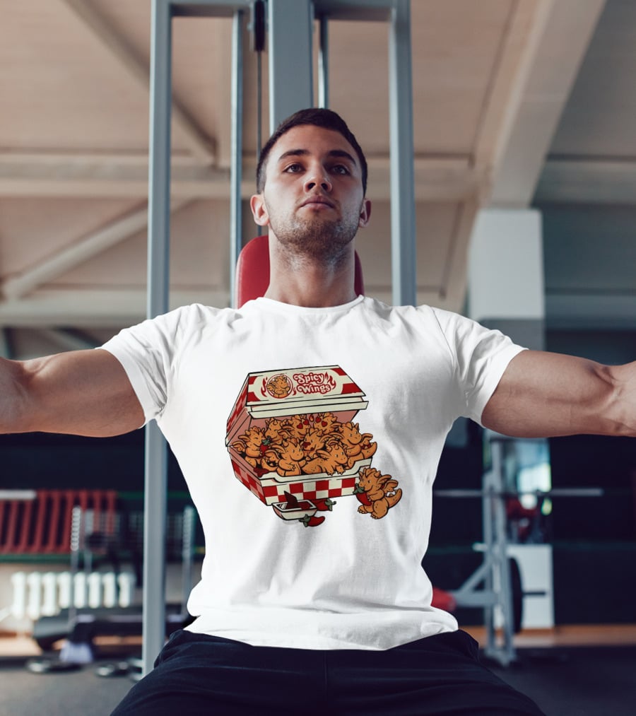 Spicy Wings Box Full Of Cute Dragons With Peppers And Hearts T-Shirt