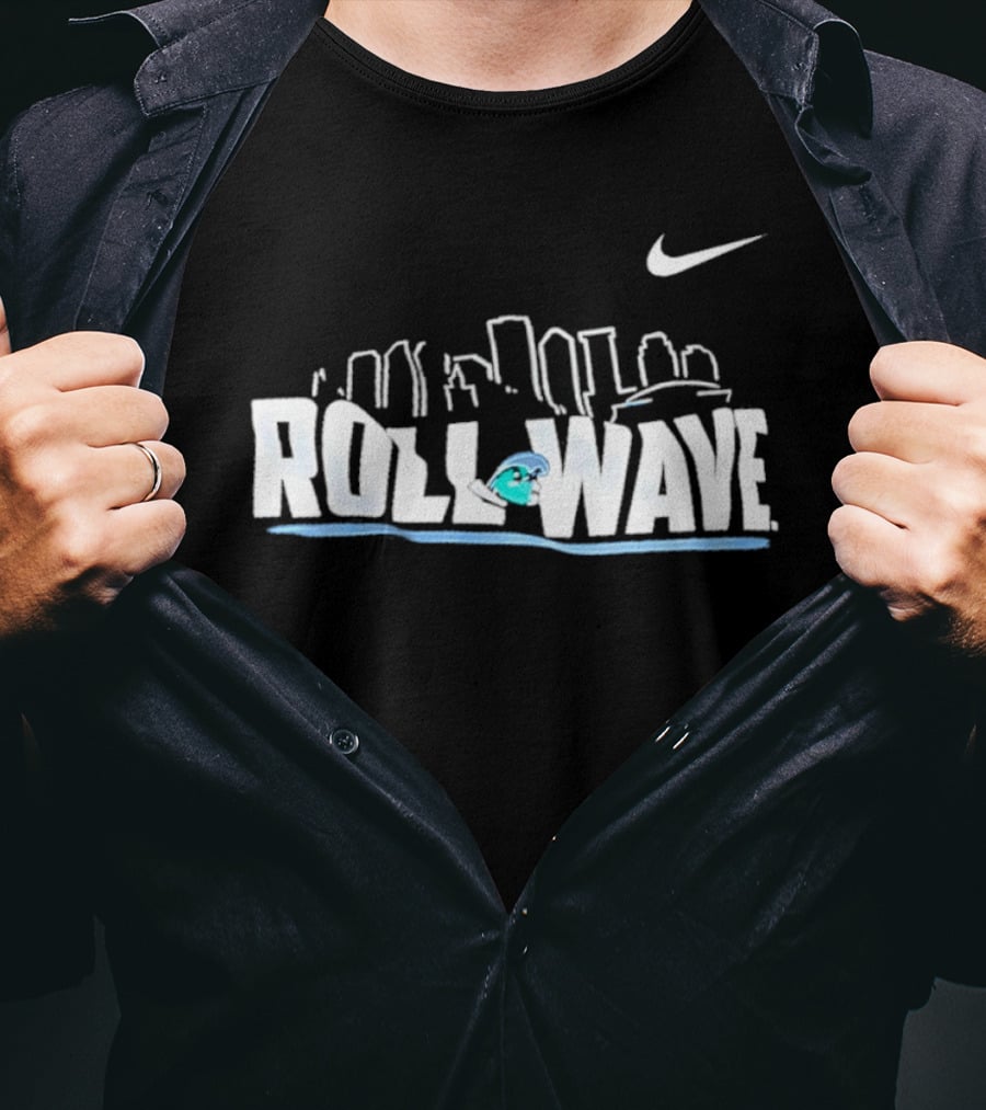 Tulane Green Wave Roll Wave Skyline Nike T-Shirt