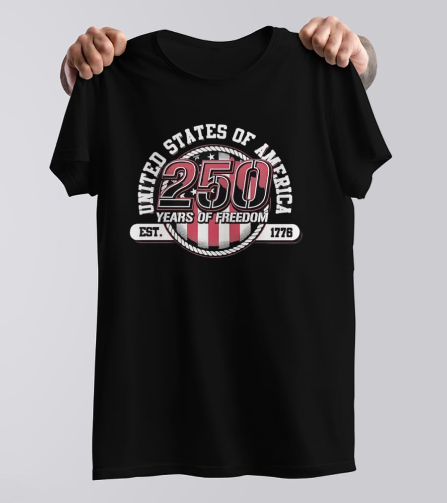 United States Of America 250 Years Of Freedom Est 1776 T-Shirt
