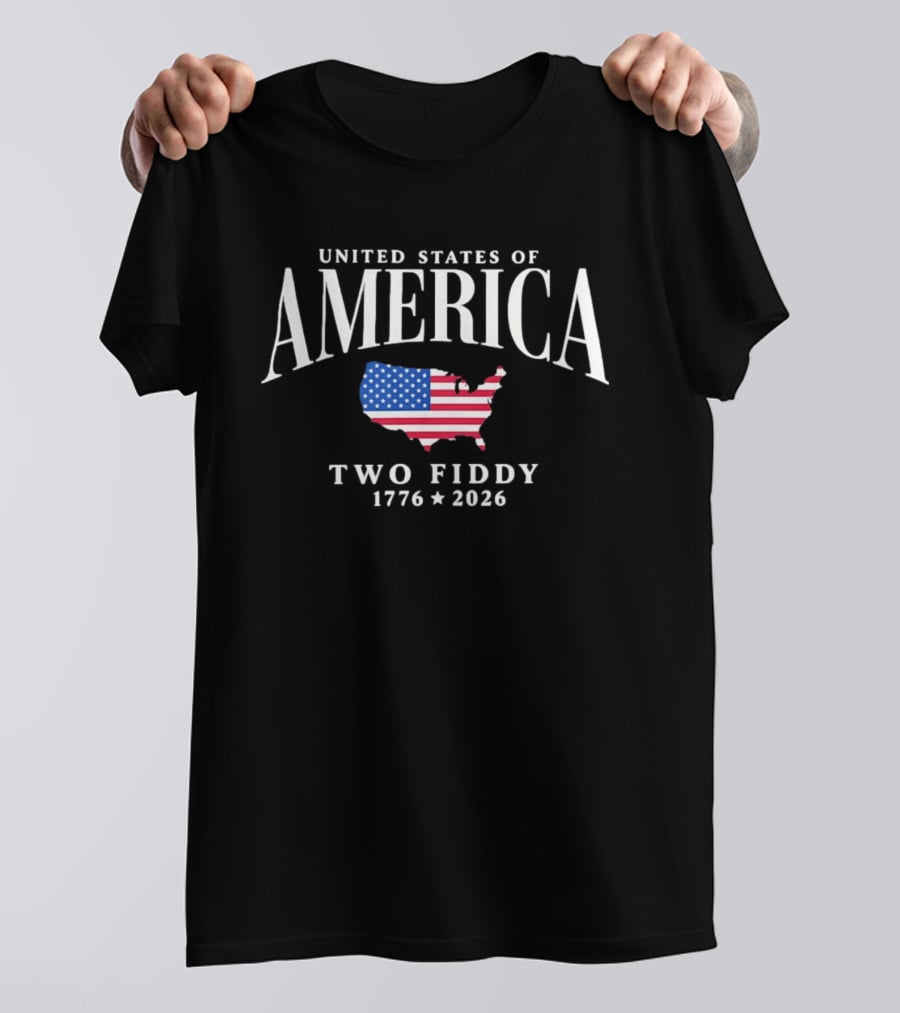 United States Of America Map Flag Two Fiddy 1776 2026 Celebration T-Shirt