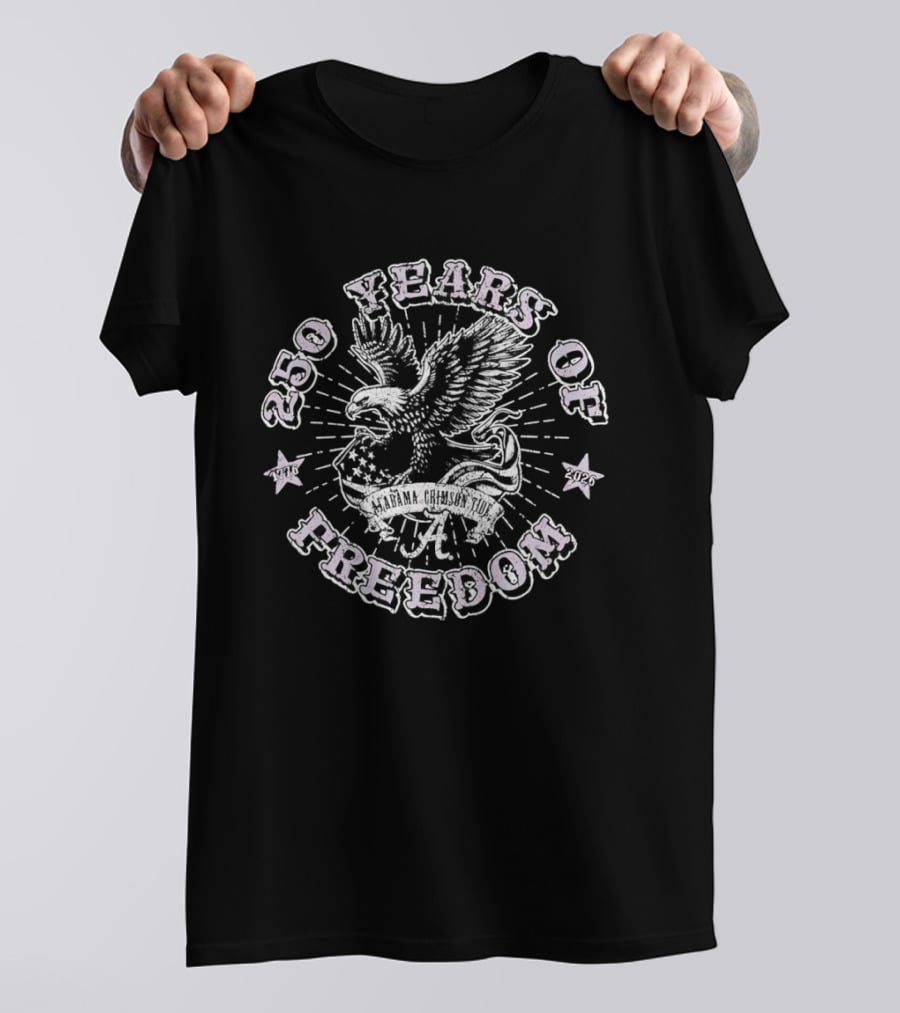 Alabama Crimson Tide 250 Years Of Freedom 1776 2026 Eagle T-Shirt
