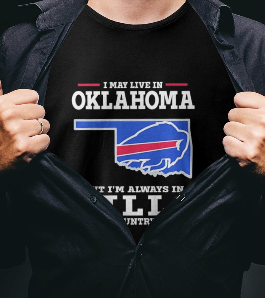 Oklahoma Resident Buffalo Bills Country Map Fan T-Shirt