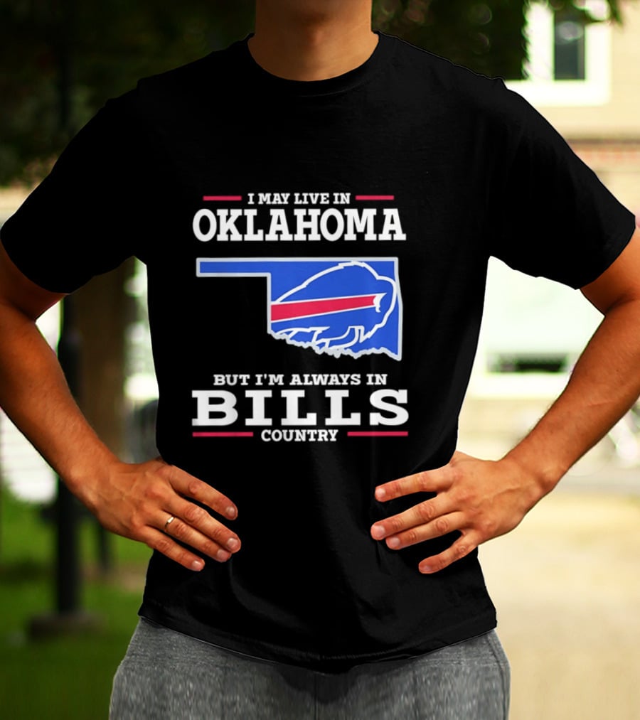 Oklahoma Resident Buffalo Bills Country Map Fan T-Shirt