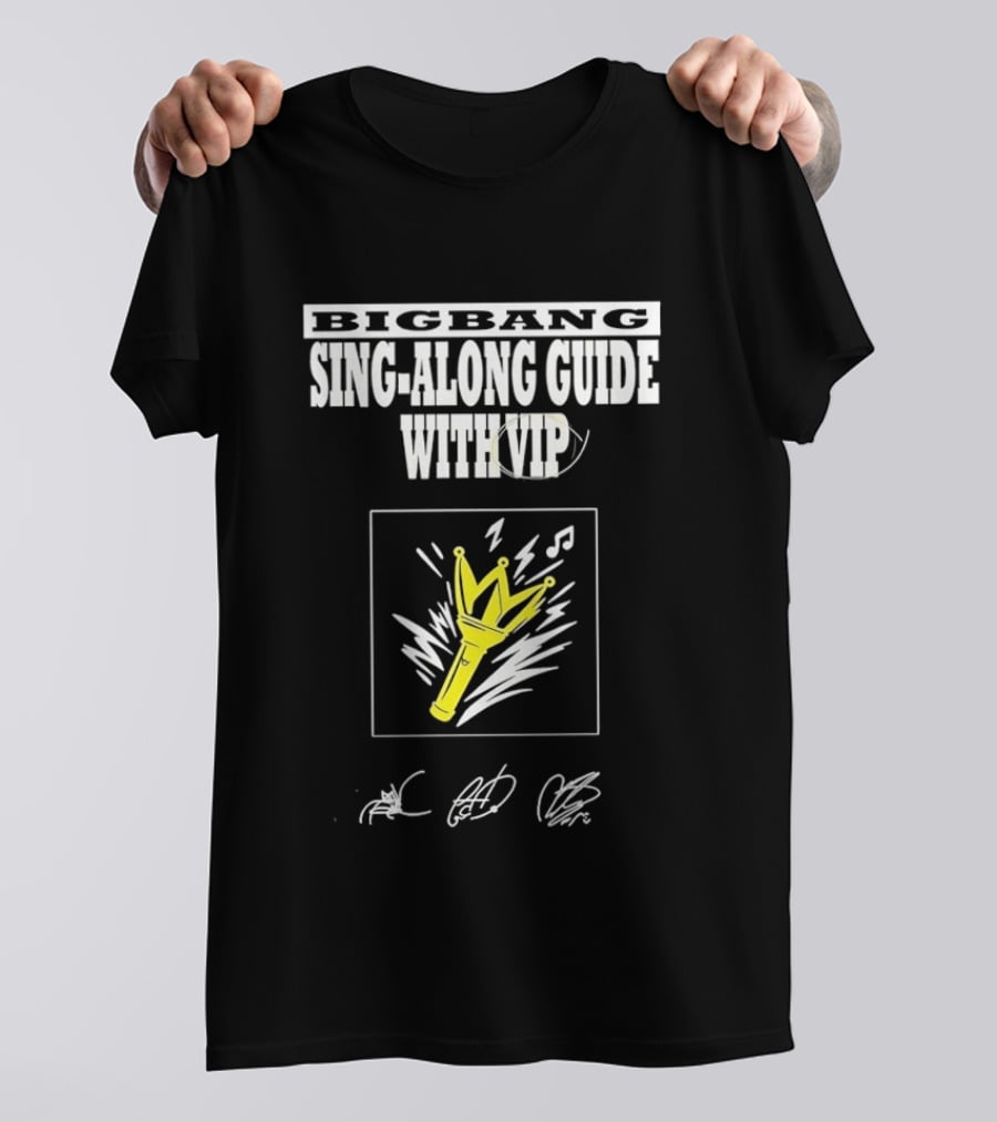 BIGBANG Sing Along Guide With VIP Lightstick And Signatures T-Shirt
