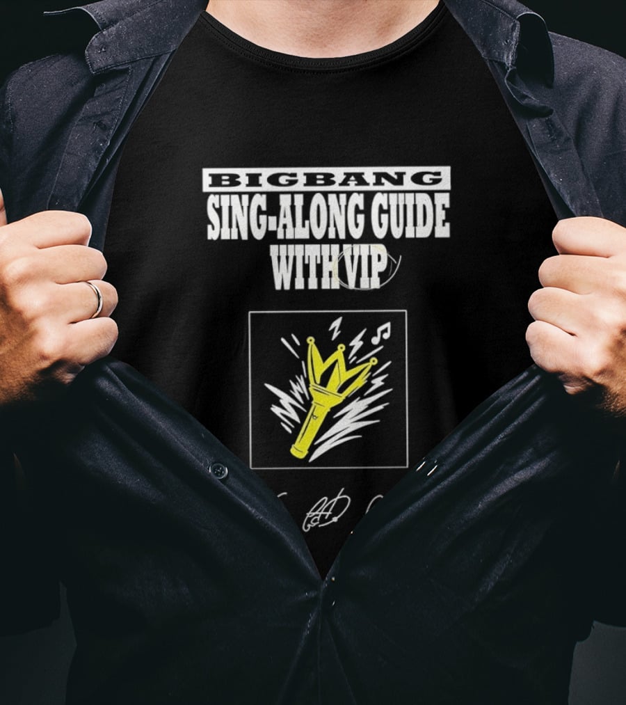 BIGBANG Sing Along Guide With VIP Lightstick And Signatures T-Shirt