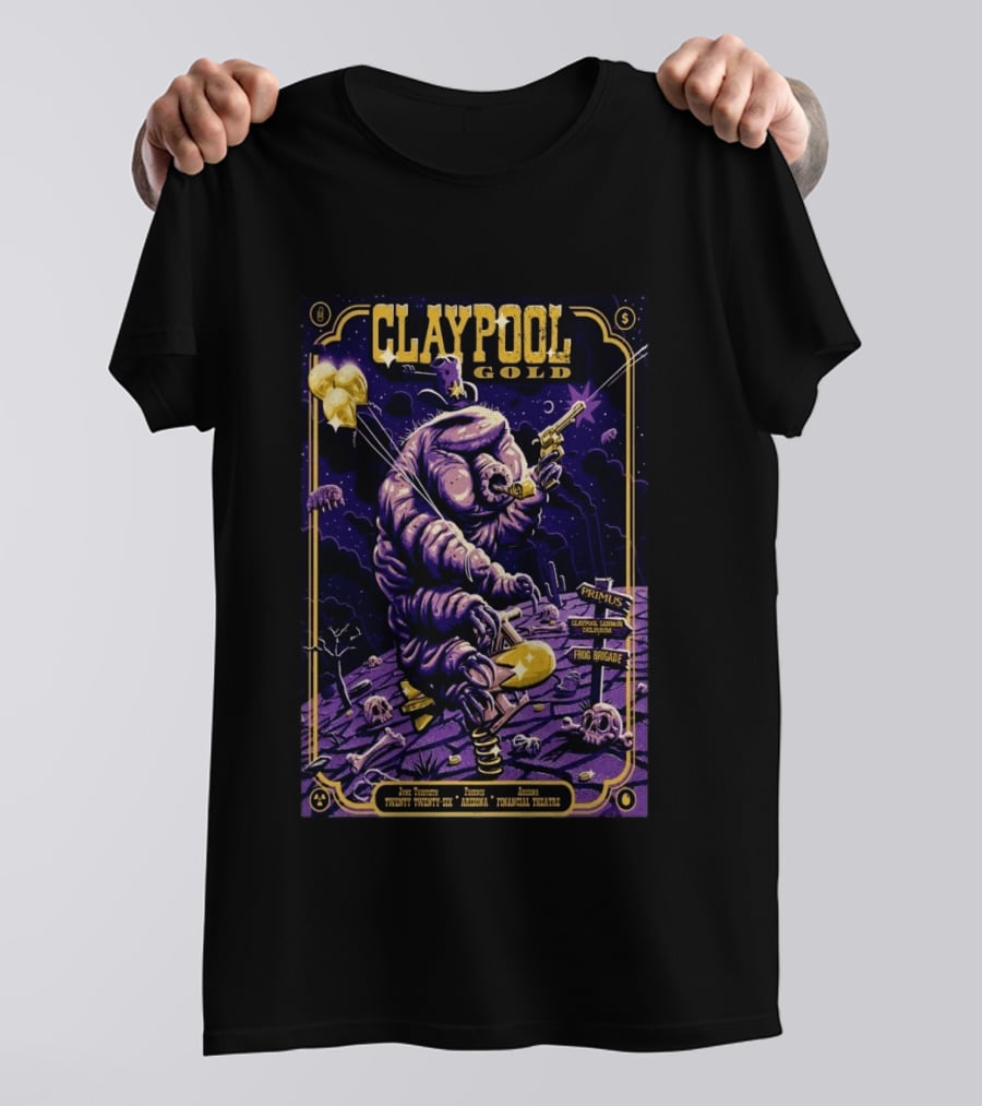 Claypool Gold Primus Frog Brigade Arizona Financial Theatre Phoenix June 30 2026 T-Shirt