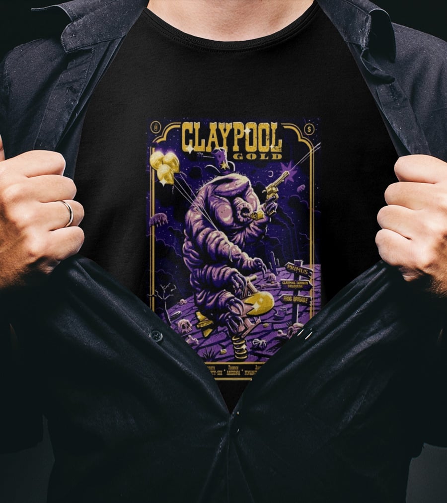 Claypool Gold Primus Frog Brigade Arizona Financial Theatre Phoenix June 30 2026 T-Shirt