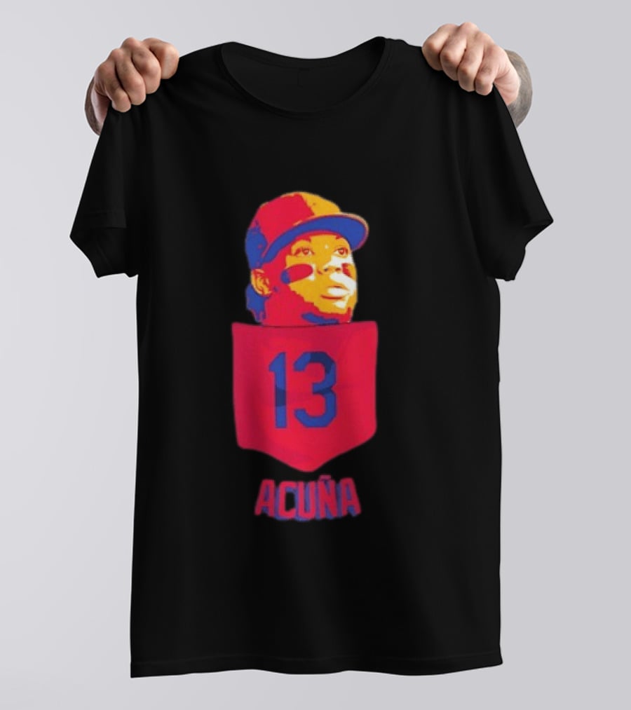 Ronald Acuna Jr 13 Atlanta Braves Baseball Player Pocket T-Shirt
