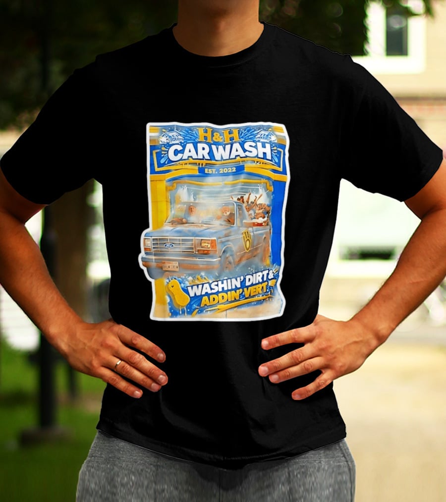 H And H Car Wash Washin' Dirt And Addin' Vert Milwaukee Brewers Est. 2022 T-Shirt