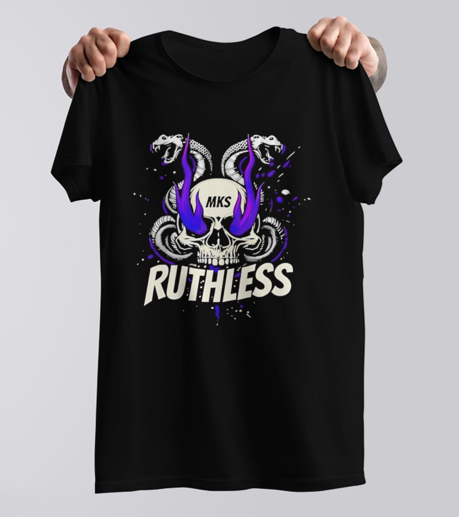 Ruthless Skull Snakes Gothic HKS Purple Flame T-Shirt