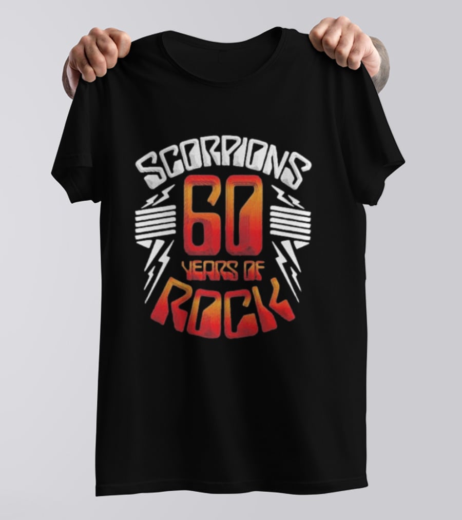 Scorpions 60 Years Of Rock Scorpions Rock Zone Membership Anniversary Celebration Lightning T-Shirt