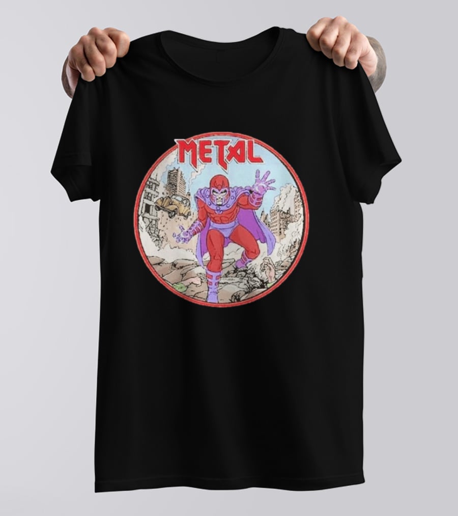 Metal Magneto Villain Heavy Metal Aesthetic Comic Book T-Shirt