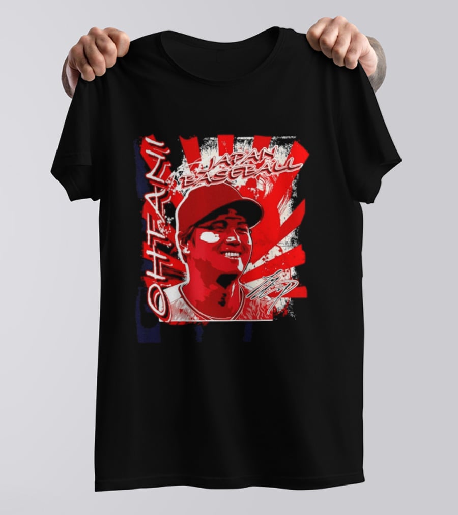Japan Baseball Shohei Ohtani MLB International Red White Sunburst T-Shirt