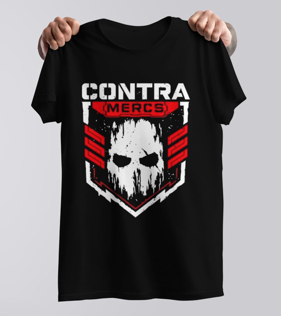MLW Contra Mercs Skull Emblem Red Stripes T-Shirt