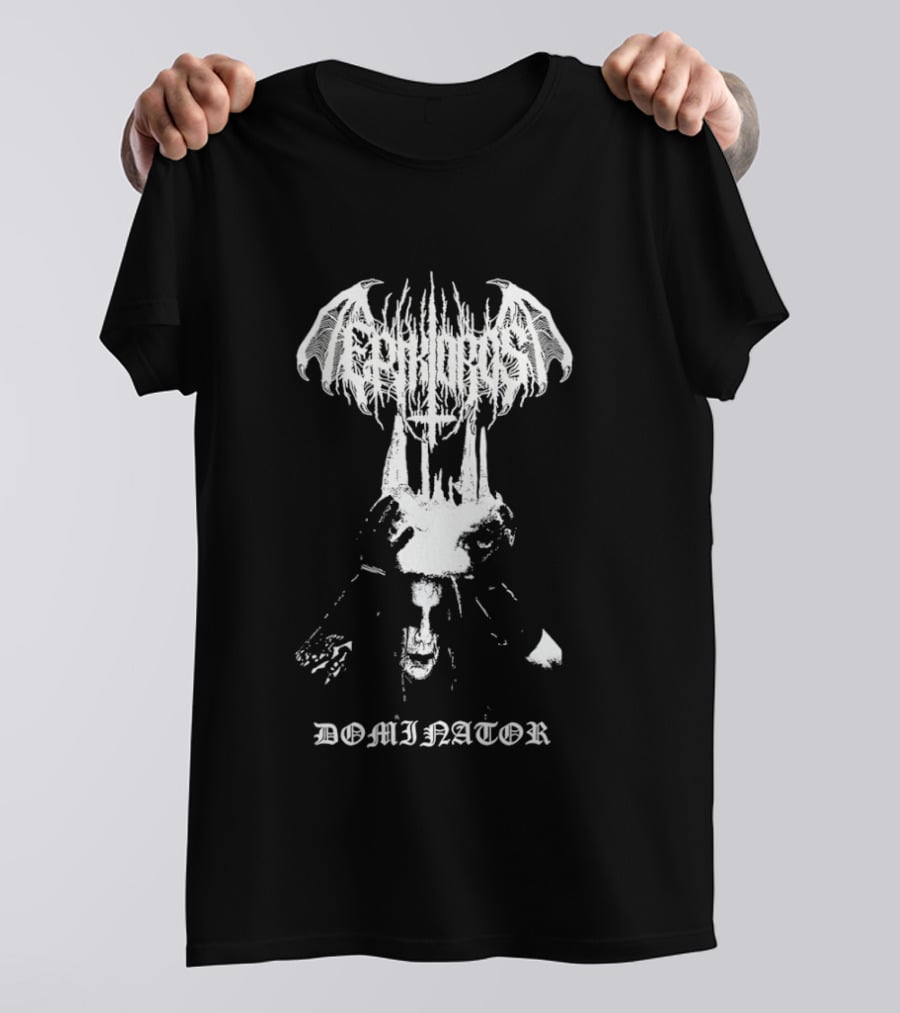 Tephroast Dominator Black Metal Skull Crown Corpse Paint T-Shirt