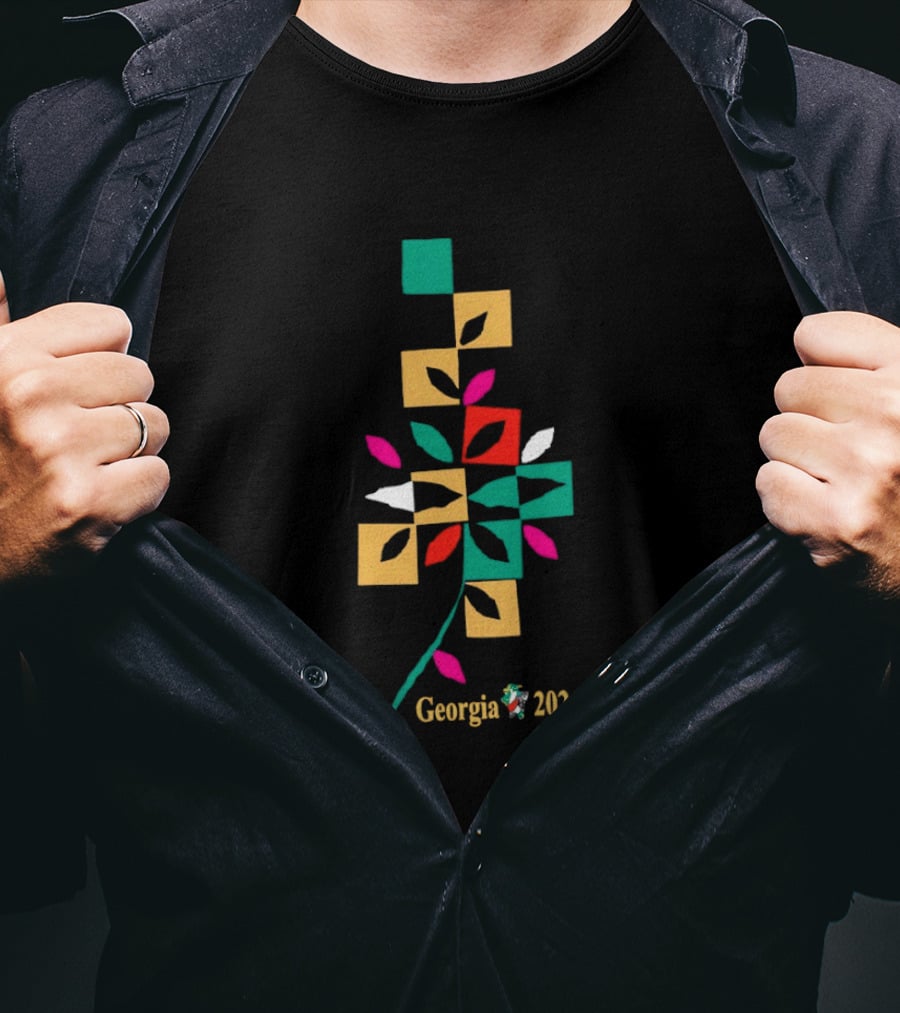 Georgia 2026 Colorful Geometric Leaf T-Shirt