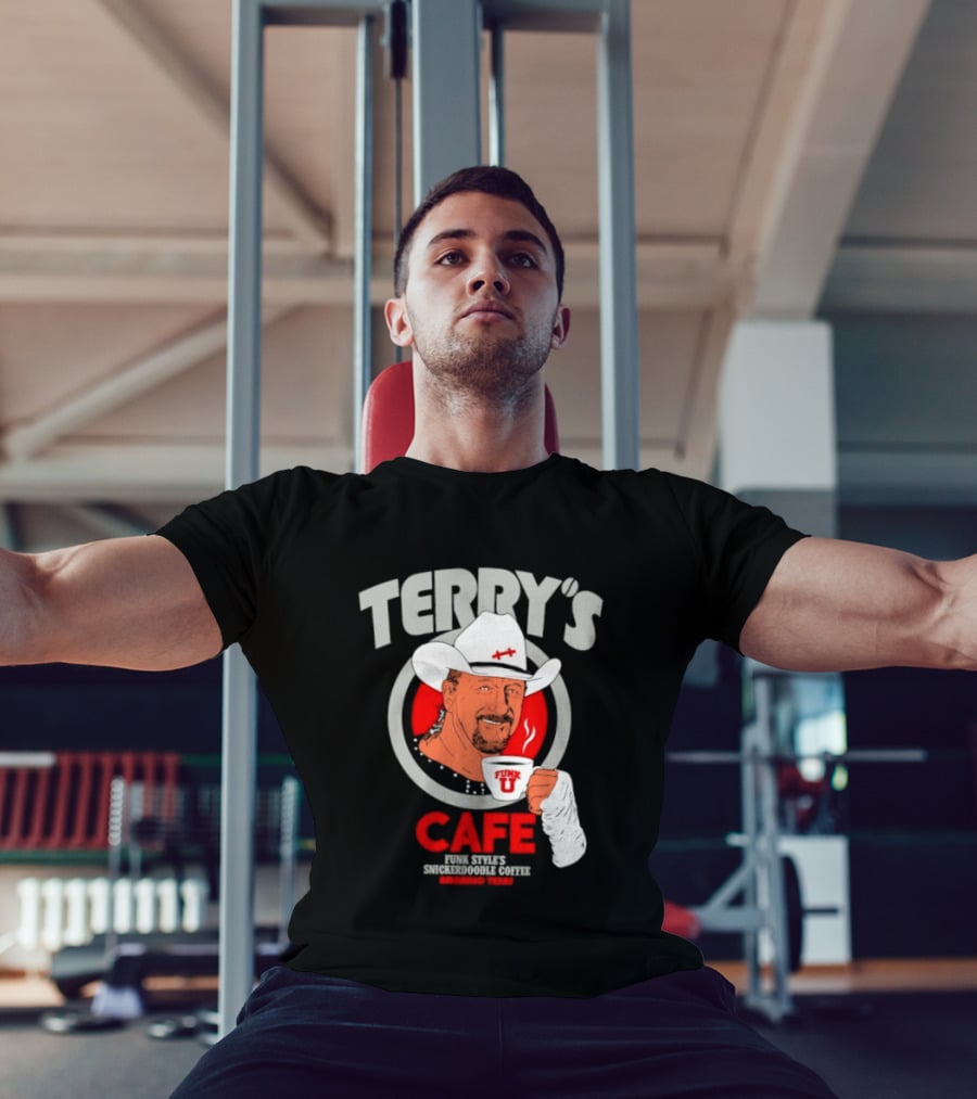 Terry's Cafe Terry Funk Funk U Coffee Cowboy Bandage T-Shirt