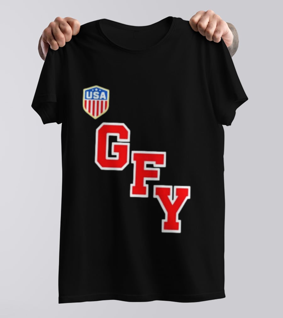 GFY USA Team Red Lettering And Shield T-Shirt