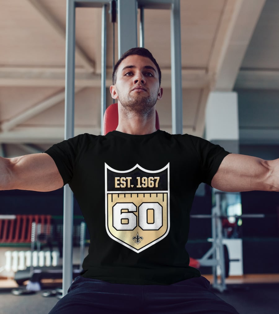 New Orleans Saints 60th Anniversary Est 1967 Fleur De Lis NFL Celebration T-Shirt