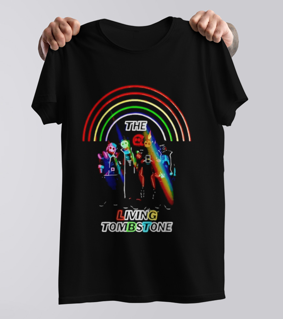 The Living Tombstone Neon Rainbow Characters T-Shirt