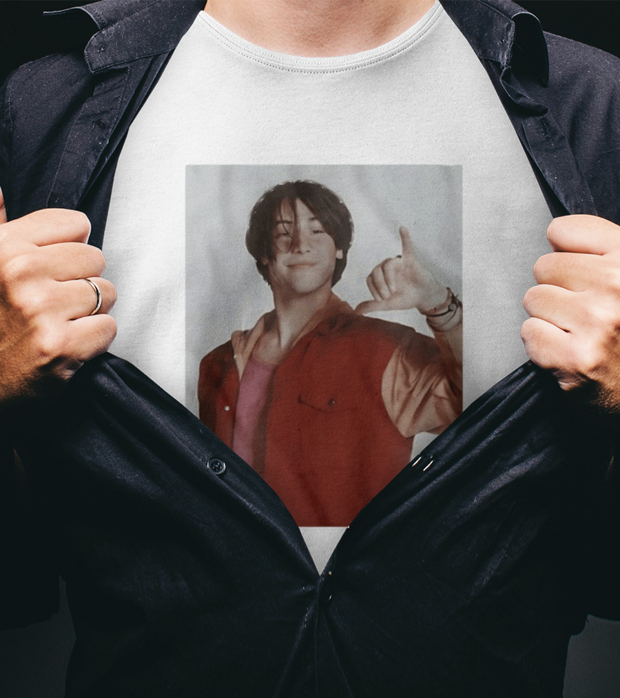 Keanu Reeves Hang Loose 90s Vintage Style Nostalgia Iconic Gesture T-Shirt