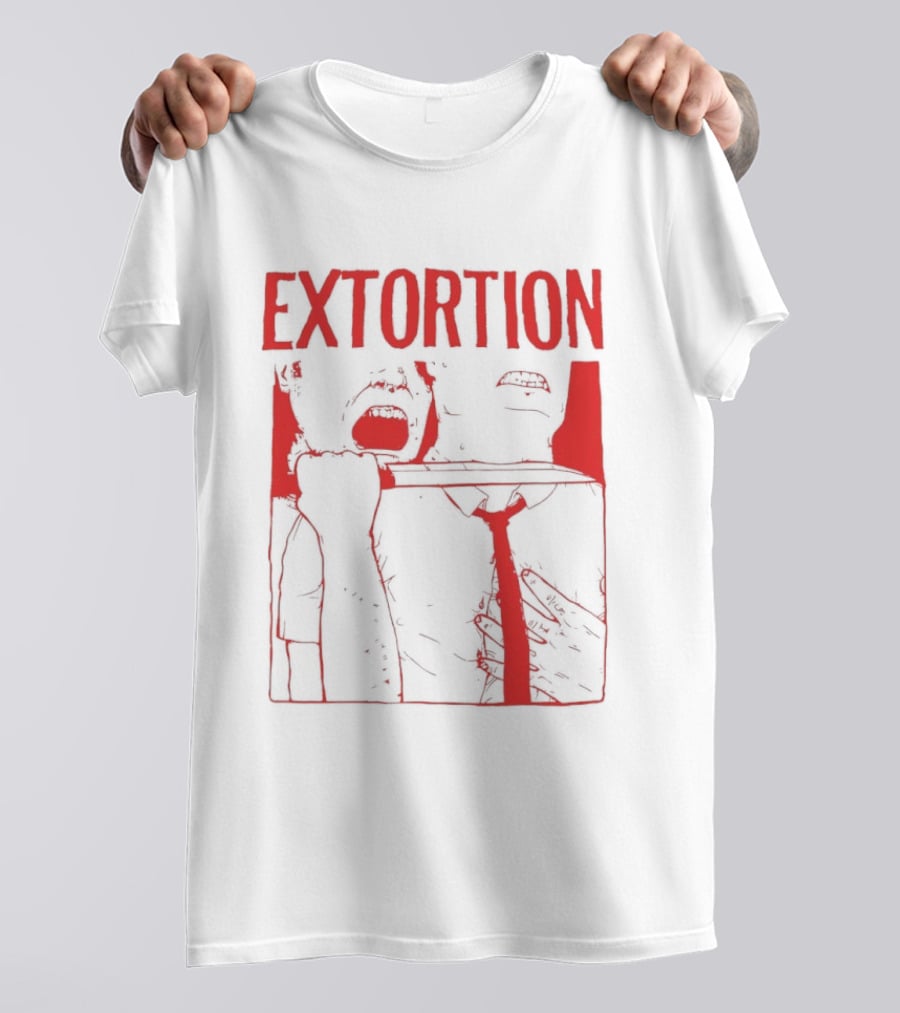 Extortion Throat Slit Dark Horror Red Grunge Aesthetic T-Shirt