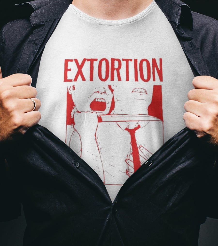 Extortion Throat Slit Dark Horror Red Grunge Aesthetic T-Shirt