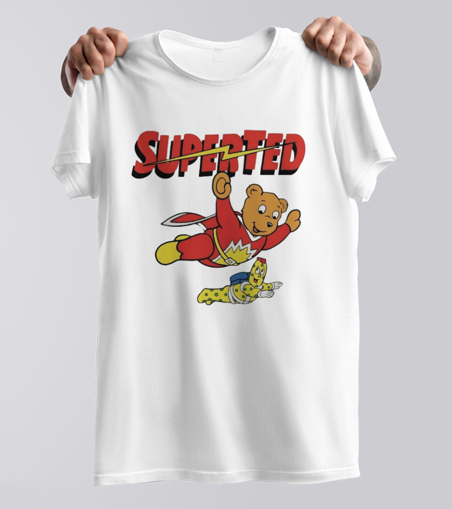 Superted And Spot 80s Cartoon British Animation Flying Characters T-Shirt