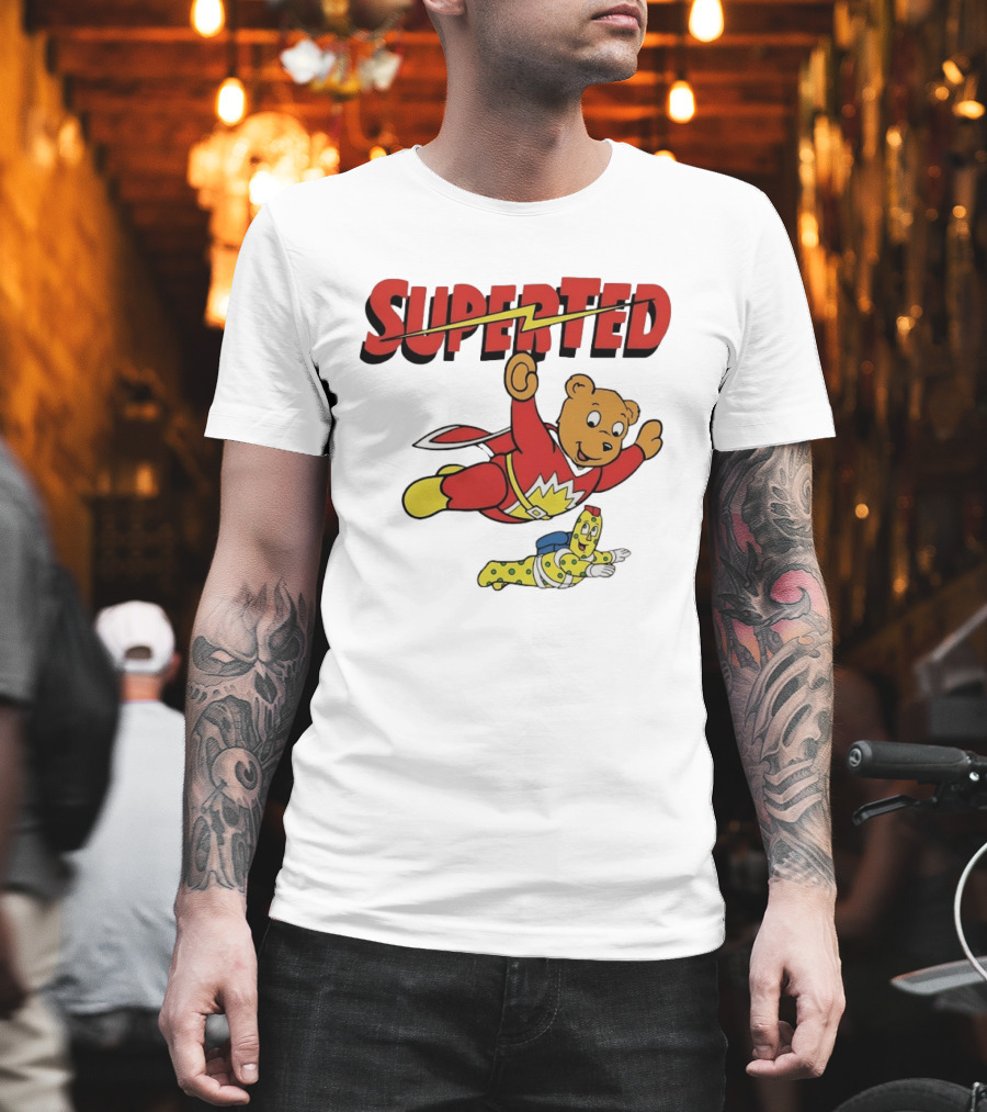 Superted And Spot 80s Cartoon British Animation Flying Characters T-Shirt