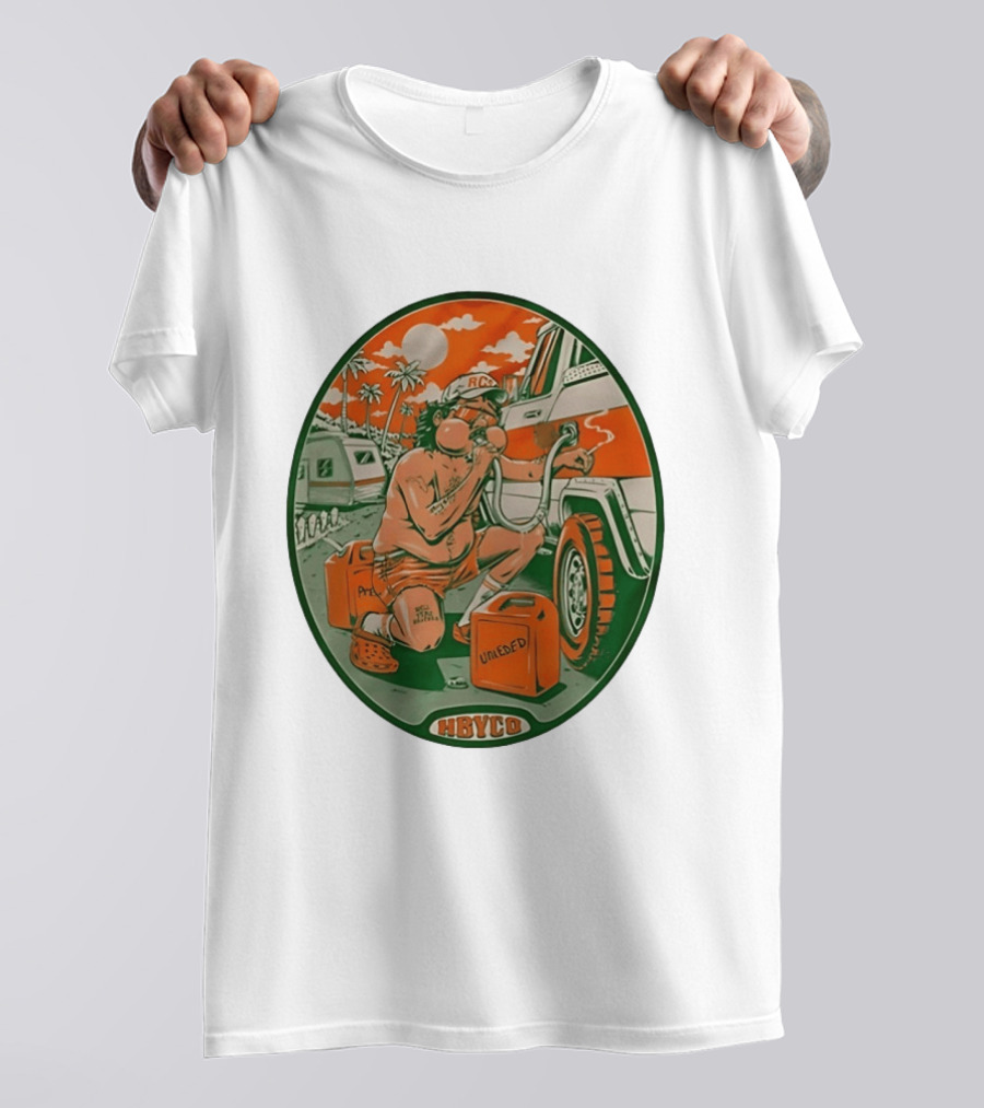 The Red Clay Strays X Soundwaves Creative Hollywood Florida 2026 Ellipse Shape HBYCO Unleaded Palm Trees Moon Retro Camper Scene T-Shirt