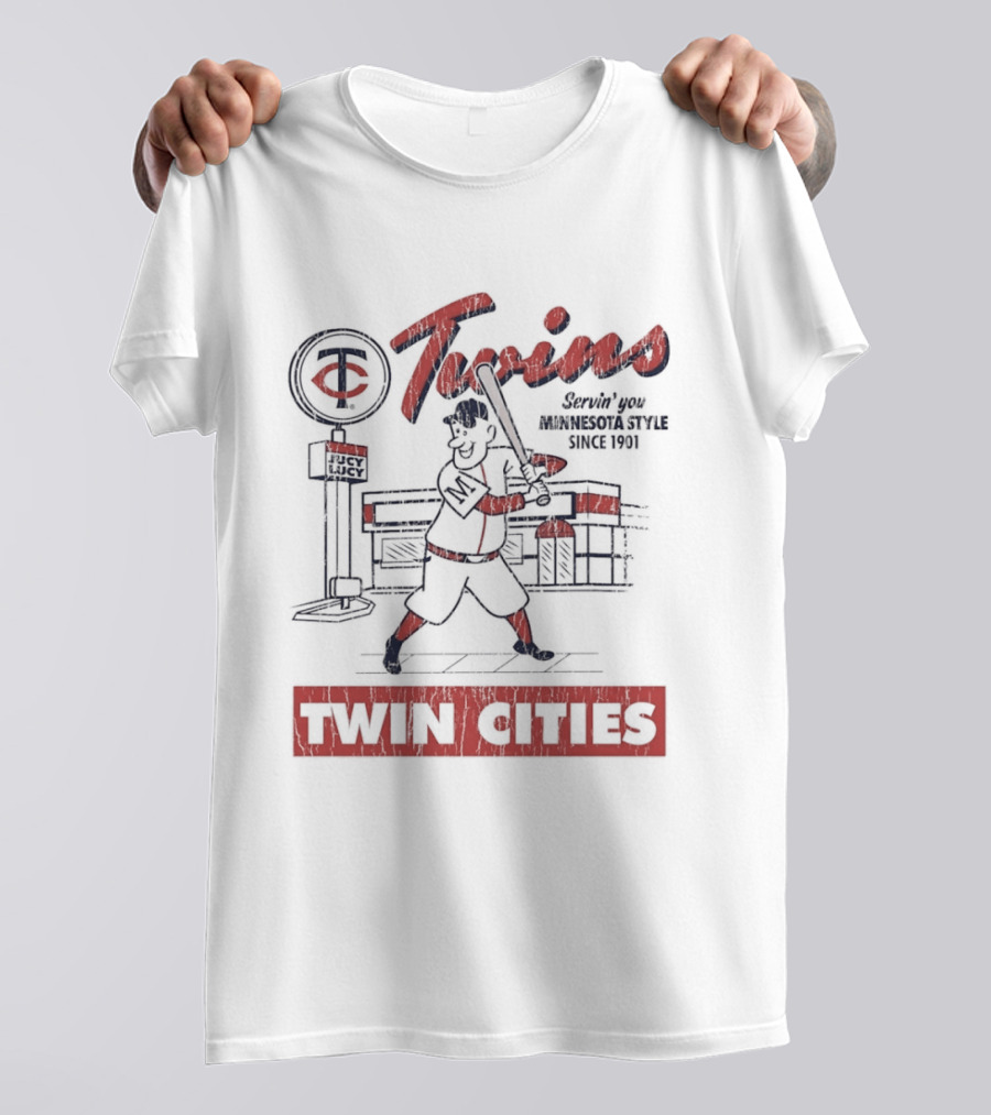 Twin Cities Twins Baseball Deli Arch Jucy Lucy T-Shirt