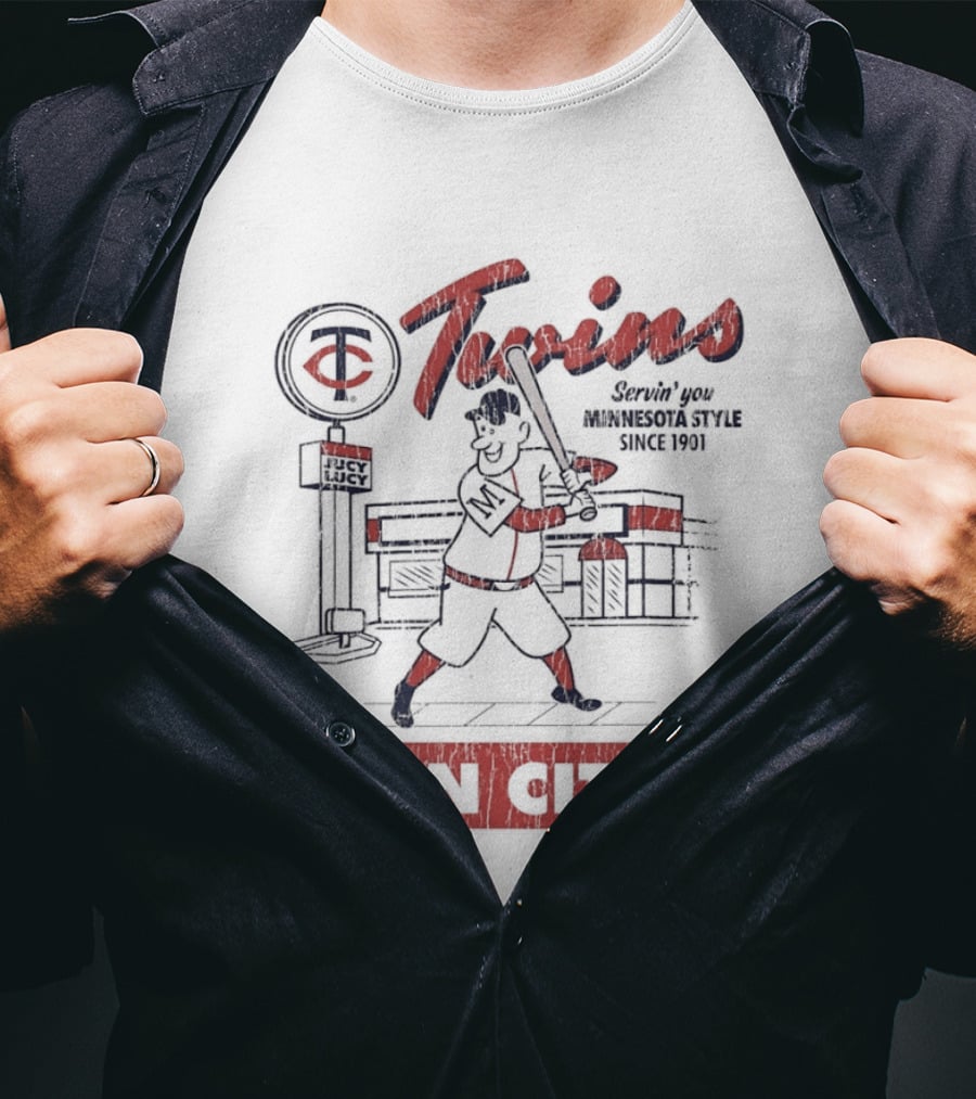 Twin Cities Twins Baseball Deli Arch Jucy Lucy T-Shirt