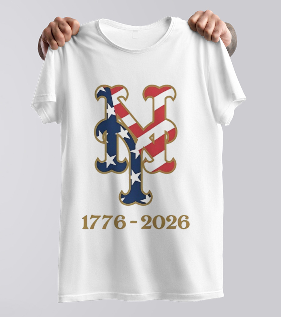 New York Mets MLB 1776 2026 250th Fourth Of July Patriotic T-Shirt