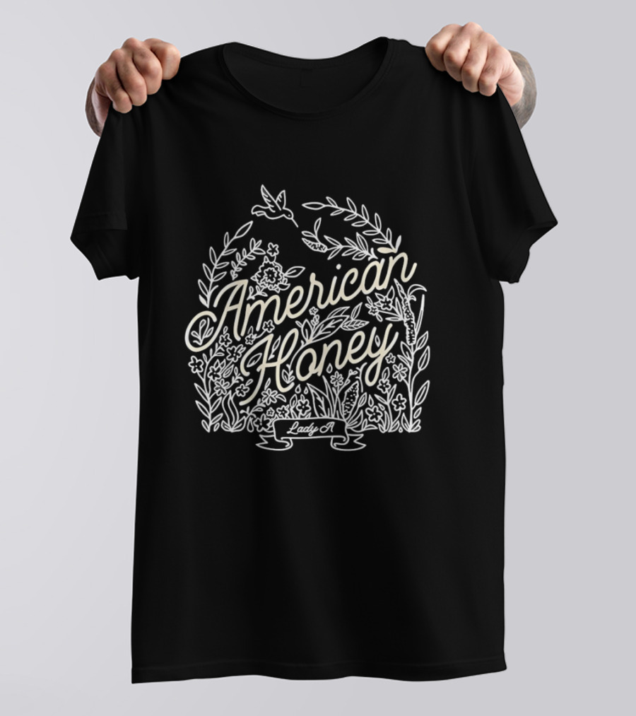 American Honey Lady A Hummingbird Floral Plant T-Shirt
