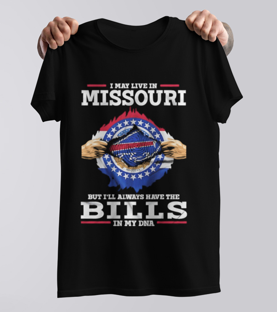Missouri Resident Buffalo Bills Fan At Heart With Team DNA T-Shirt