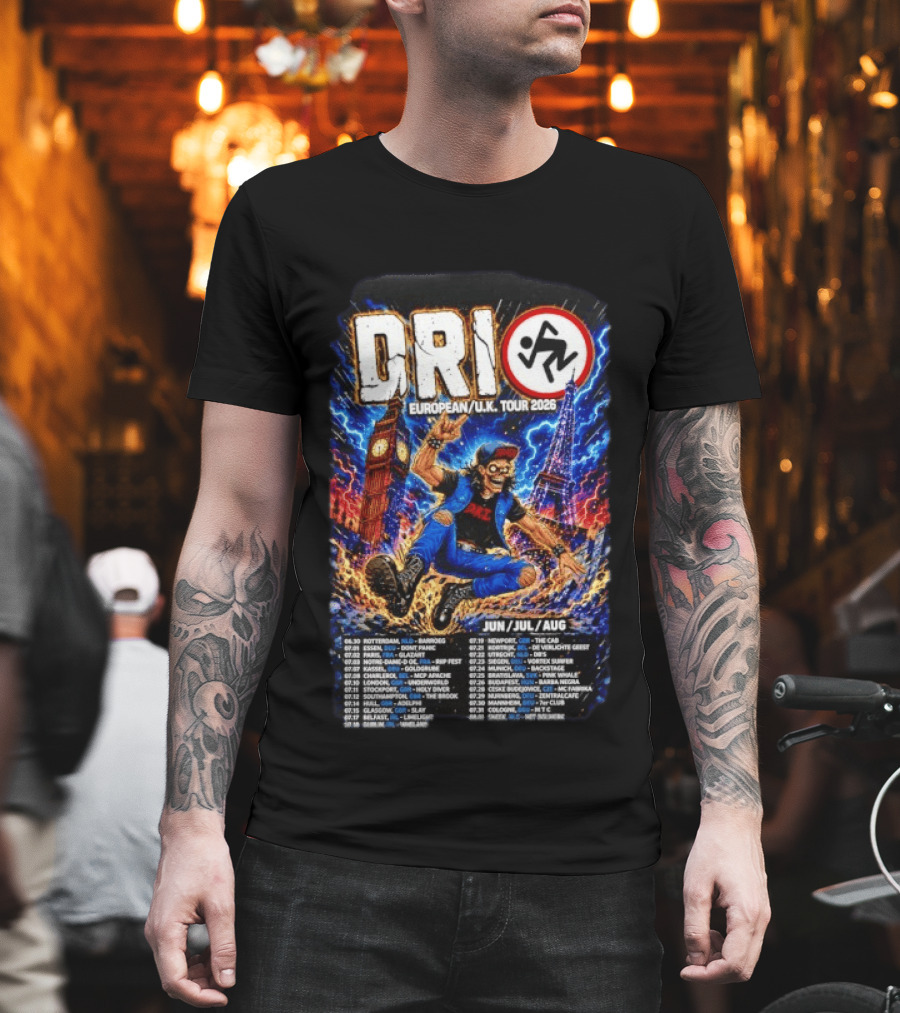 DRI European UK Tour 2026 Dirty Rotten Imbeciles Iconic Punk Artwork London Paris Venues Dates T-Shirt