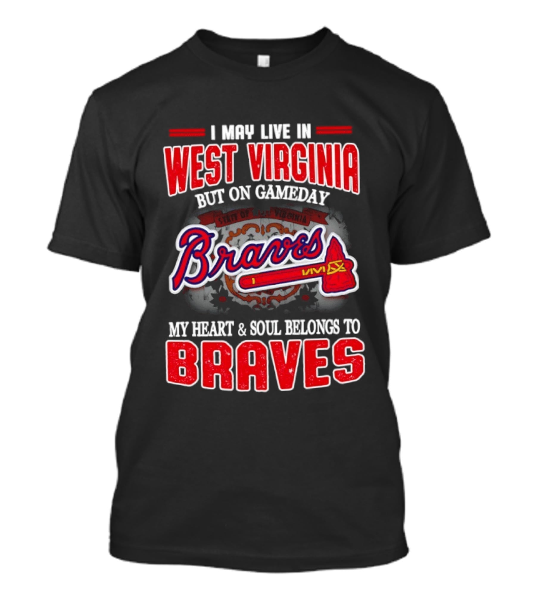 West Virginia Gameday Heart And Soul Belong To Braves T-Shirt