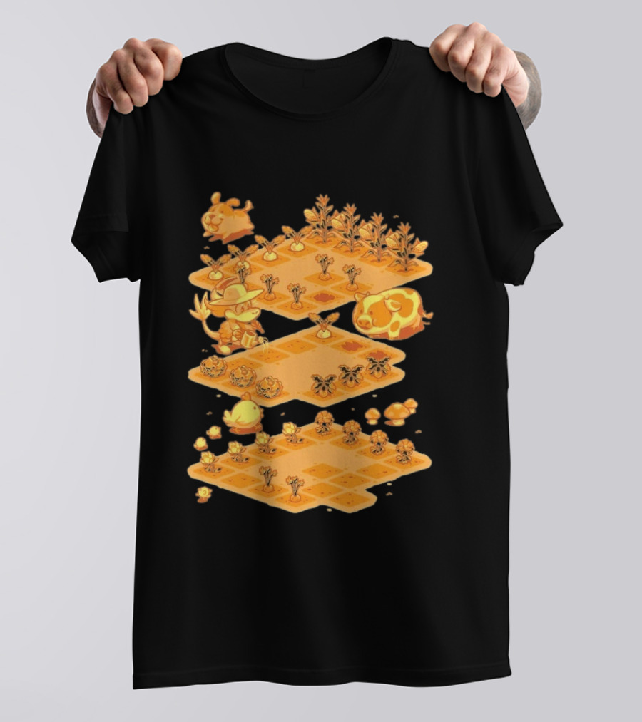 GDQ Happy Harvest Farm Simulation Cute Animals And Crops T-Shirt