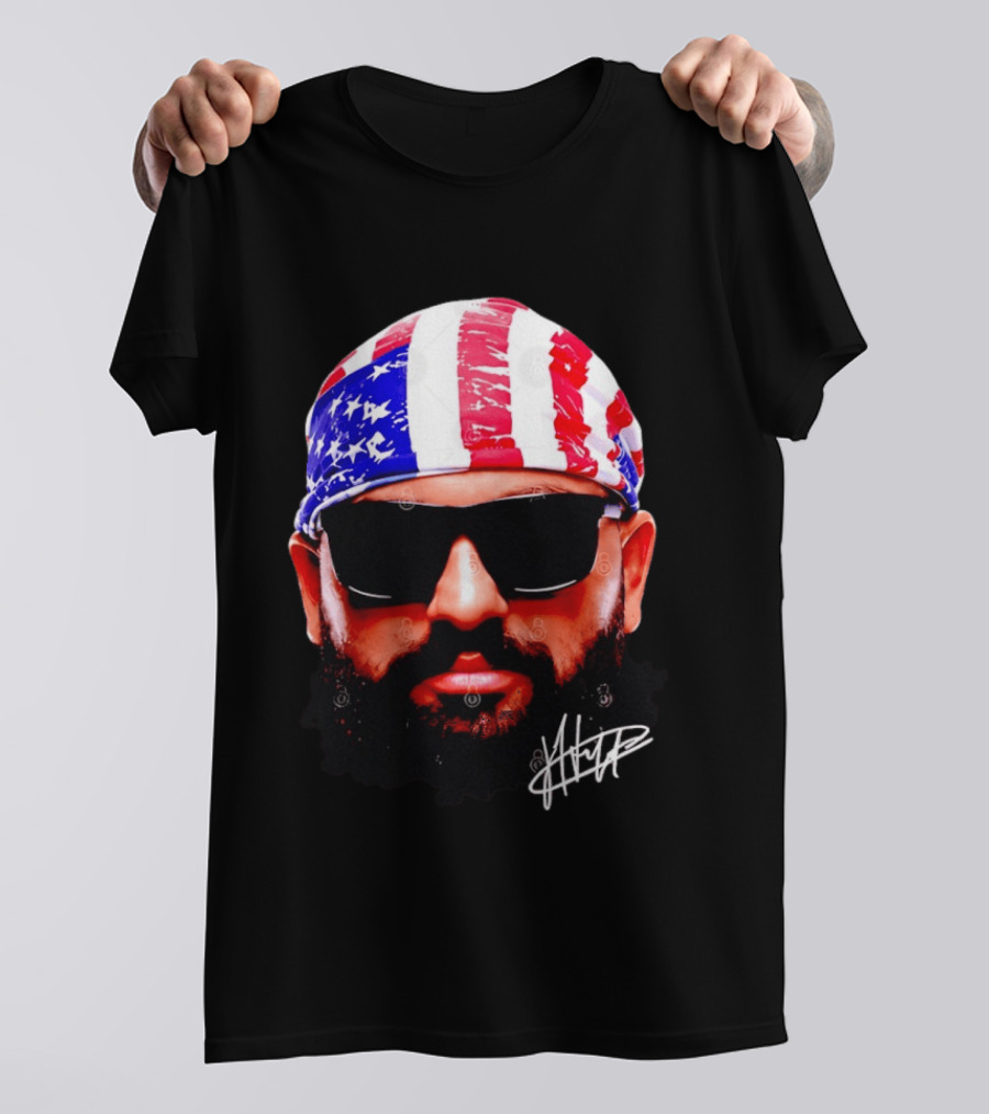 Josh Hokit American Flag Bandana UFC Signature T-Shirt