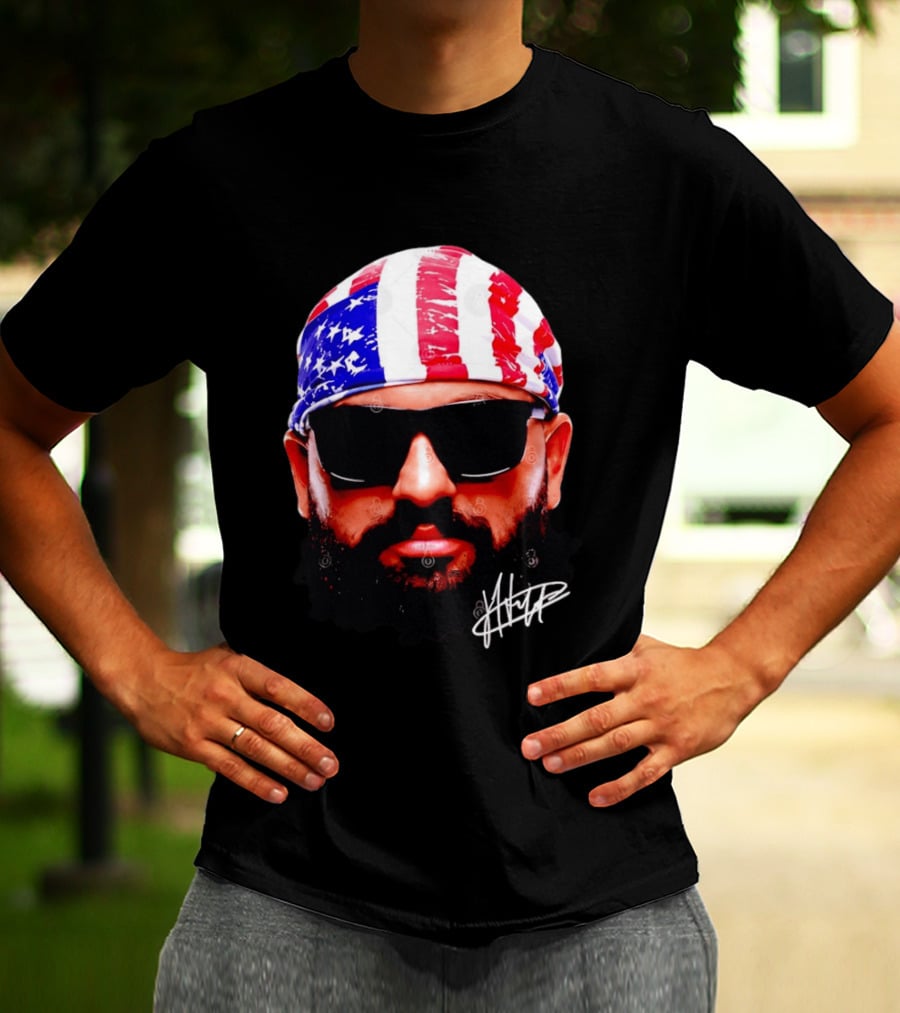 Josh Hokit American Flag Bandana UFC Signature T-Shirt