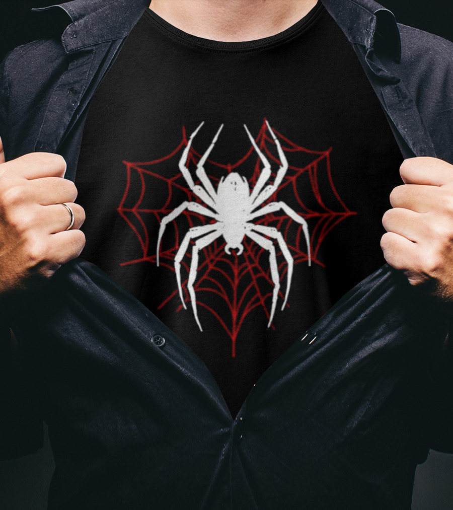 Heart Spider Web Goth Spooky Arachnid T-Shirt