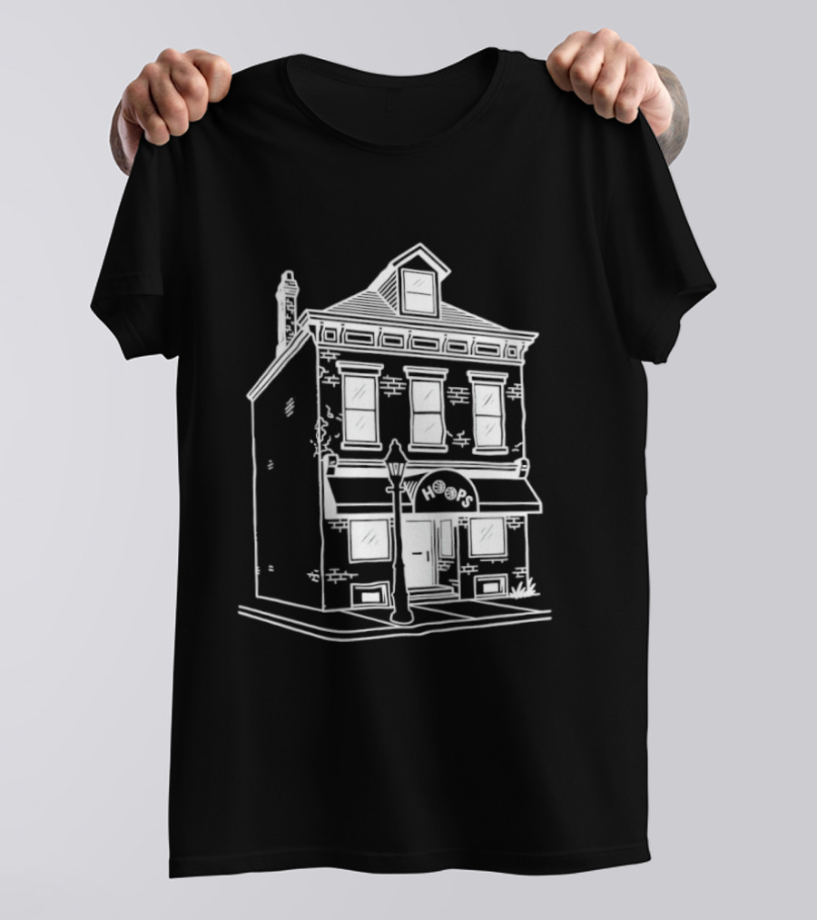 Hoops Sports Bar Reading Iconic Pub Building T-Shirt