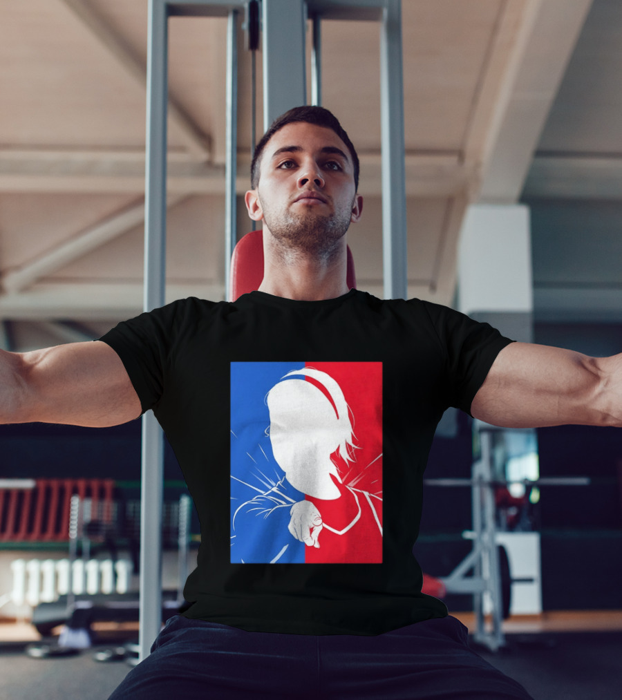 Sophie Cunningham Indiana Fever WNBA Player Silhouette Blue Red T-Shirt