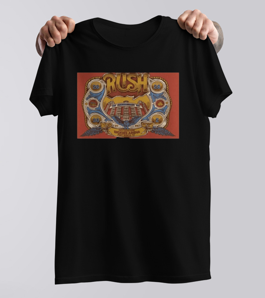 Rush Fifty Something Tour 2026 2028 2030 Dickies Arena Fort Worth TX T-Shirt